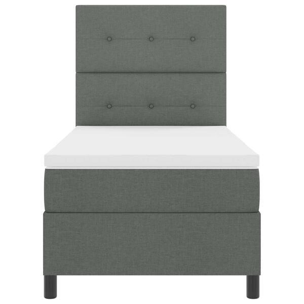 vidaXL Posteľ s pružinov&yacute;m r&aacute;mom s LED Tmavo &scaron;ed&aacute; 90 x 200 cm l&aacute;tka