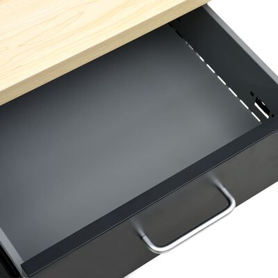vidaXL Pracovný stôl čierny oceľový 160x60x85 cm