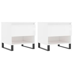vidaXL Konferenčn&eacute; stol&iacute;ky 2 ks leskl&eacute; biele 50x46x50 cm kompoz. drevo