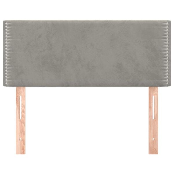 vidaXL Čelo postele bledosiv&eacute; 90x5x78/88 cm zamat