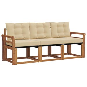 vidaXL Z&aacute;hradn&aacute; s&uacute;prava gaučov s vank&uacute;&scaron;om 3 pcs Pr&iacute;rodn&aacute; a b&eacute;žov&aacute;