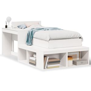 vidaXL Posteľ bez matraca biela 75x190 cm mas&iacute;vna borovica