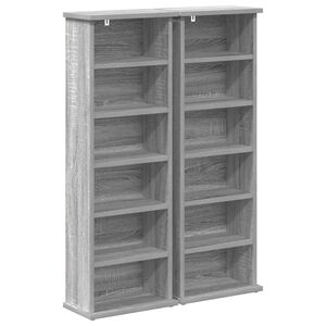 vidaXL CD Skrinka 2 ks Siv&yacute; Sonoma 60 x 17 x 92 cm Kompozitn&eacute; drevo