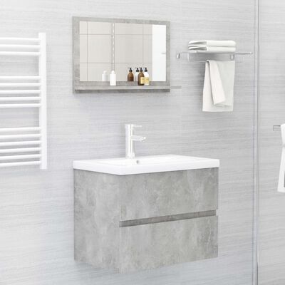 vidaXL Kúpeľňové zrkadlo, betónovo sivé 60x10,5x37cm, kompozitné drevo