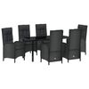 vidaXL Z&aacute;hradn&yacute; jed&aacute;lensk&yacute; set 7 ks Čierna polyratan
