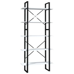 vidaXL Knižnica s 5 policami, biela 80x30x175 cm, kompozitn&eacute; drevo