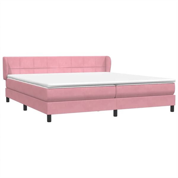 vidaXL Box Spring Posteľ s matracmi Ružov&aacute; 180x210 cm Zamat