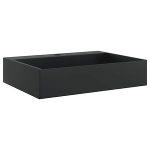 vidaXL Um&yacute;vadlo miner&aacute;lny/mramorov&yacute; odliatok 50x38x11cm matn&eacute; čierne