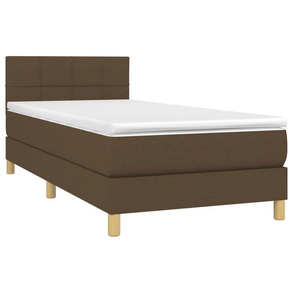 vidaXL Boxspring posteľ s matracom tmavohned&aacute; 100x200 cm l&aacute;tka