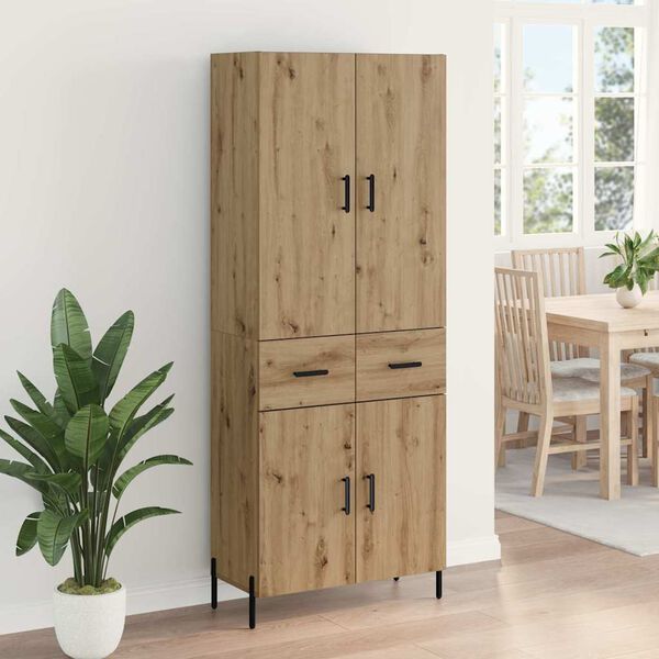 vidaXL Highboard Remeseln&yacute; dub 69,5 x 34 x 180 cm Kompozitn&eacute; drevo