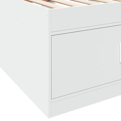 vidaXL Denná posteľ so zásuvkami biela 90x200 cm kompozitné drevo
