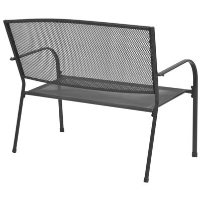 vidaXL Záhradná lavička 108 cm, oceľ a sieťovina, antracitová