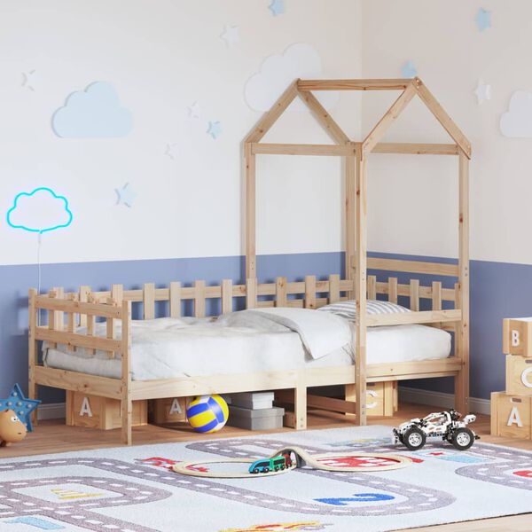 vidaXL Denn&aacute; posteľ so strie&scaron;kou 80x200 cm borovicov&yacute; mas&iacute;v