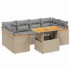 vidaXL 7-dielna z&aacute;hradn&aacute; sedacia s&uacute;prava a vank&uacute;&scaron;e b&eacute;žov&aacute; polyratan