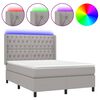 vidaXL Posteľ boxsping s matracom a LED bledosiv&aacute; 140x200 cm l&aacute;tka