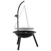 vidaXL Ohnisko s nastaviteľn&yacute;m grilom ⌀55,5 x 107,5 cm Oceľ Čierna