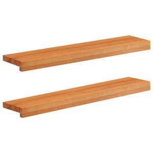 vidaXL Parapety 2 ks Svetlohned&aacute; 70 x 15 x 2 cm Mas&iacute;vne bukov&eacute; drevo