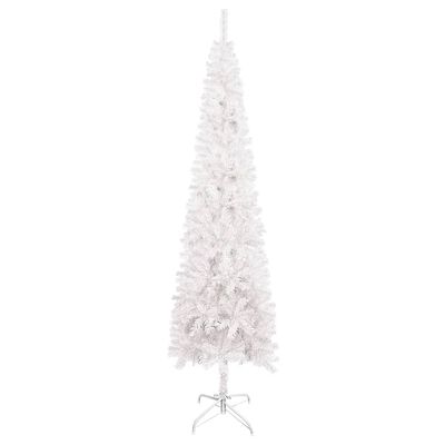 vidaXL Úzky vianočný stromček biely 240 cm