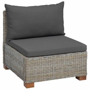 vidaXL Stredn&aacute; sofa s vank&uacute;&scaron;mi GENDT Pr&iacute;rodn&yacute; ratan Kubu &scaron;ed&aacute;
