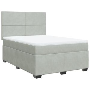 vidaXL Posteľn&yacute; r&aacute;m boxsping s matracom bledosiv&yacute; 140x200 cm zamat