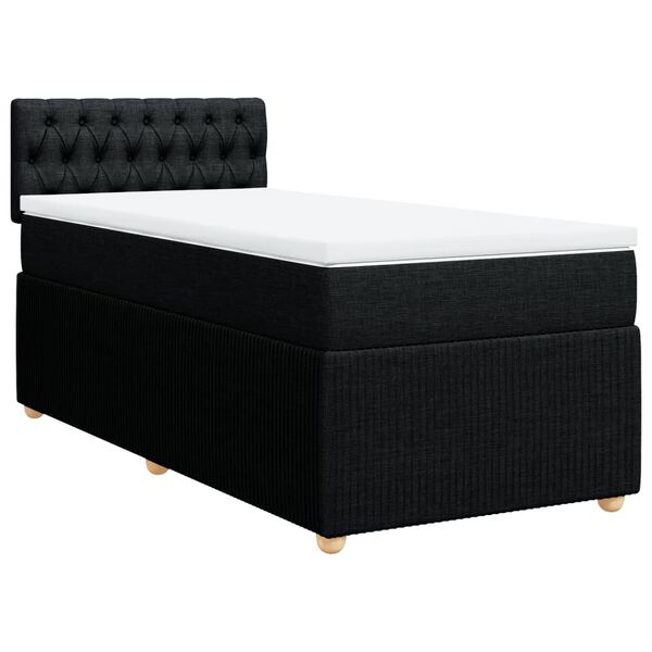 vidaXL Posteľn&yacute; r&aacute;m boxspring s matracom čierny 90x200 cm l&aacute;tka