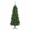 vidaXL Osvetlen&yacute; umel&yacute; vianočn&yacute; stromček s guľami 240 cm, zelen&yacute;