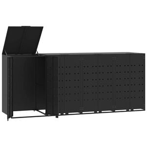 vidaXL &Uacute;ložisko na 4 ko&scaron;e na kolieskach čierne 276x79x117 cm oceľ