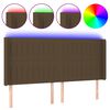 vidaXL Čelo postele s LED tmavohend&eacute; 183x16x118/128 cm l&aacute;tka