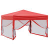 vidaXL Skladací párty stan s bočnicami červený 3x3 m