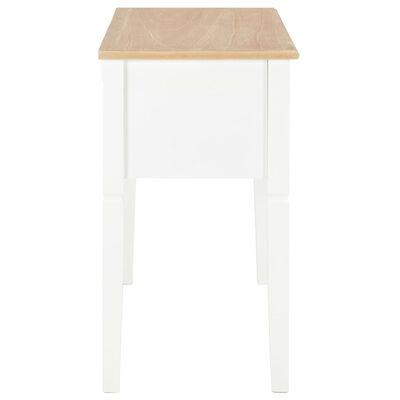 vidaXL Písací stôl, biely 109,5x45x77,5 cm, drevo