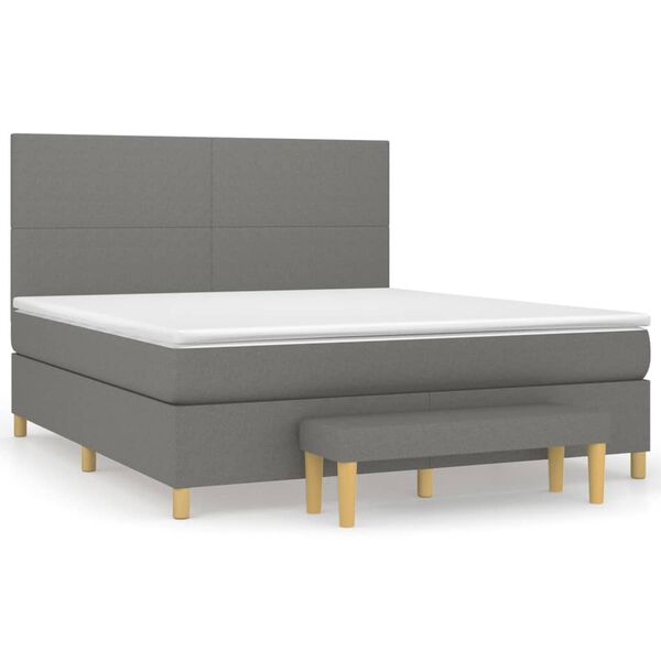 vidaXL Boxspring posteľ s matracom tmavosiv&aacute; 160x200 cm l&aacute;tka