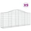 vidaXL Obl&uacute;kov&eacute; gabionov&eacute; ko&scaron;e 9 ks 200x30x80/100cm pozinkovan&eacute; železo