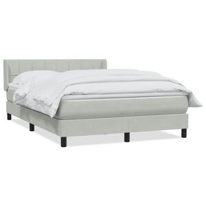 vidaXL Box Spring Posteľ s matracom Svetlosiv&aacute; 160x220 cm Zamat