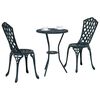 vidaXL Záhradný bistro set 3 pcs Zelená Hliník