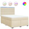 vidaXL Boxspring posteľ s matracom kr&eacute;mov&yacute; 140x190 cm l&aacute;tka
