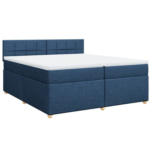 vidaXL Boxspring posteľ s matracom modrá 200x200 cm látka