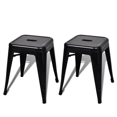 vidaXL Stohovateľné stoličky 2 ks, čierne, kov