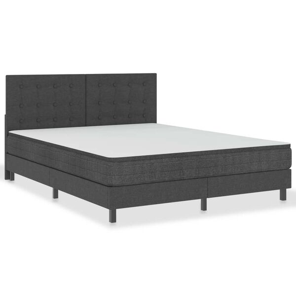 vidaXL Posteľ boxspring tmavo&scaron;ed&aacute; l&aacute;tkov&aacute; 180x200 cm