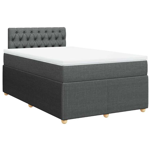 vidaXL Boxspring posteľ s matracom tmavosiv&yacute; 120x200 cm l&aacute;tka