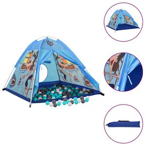 vidaXL Detsk&yacute; stan na hranie s 250 loptičkami modr&yacute; 120x120x90 cm