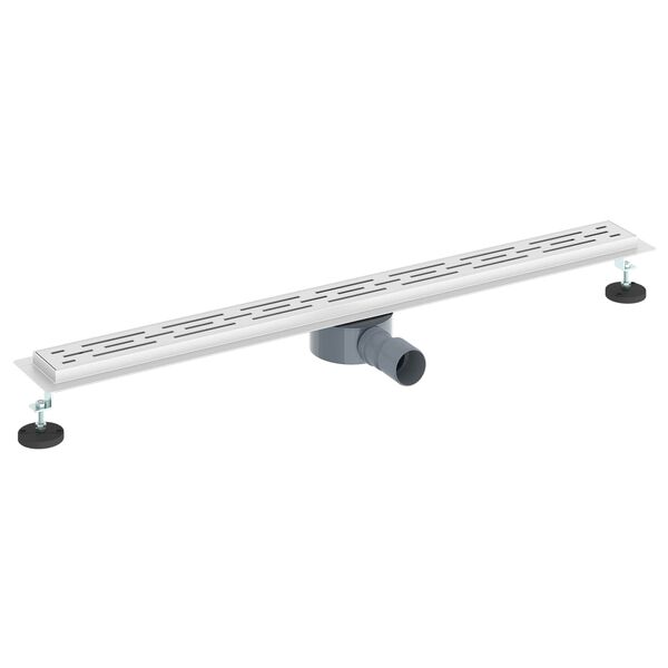 vidaXL Sprchov&yacute; odtok s sklen&yacute;m krytom a 360&deg; sif&oacute;nom Strieborn&aacute; 90 cm