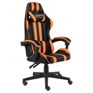 vidaXL Hern&aacute; stolička čierna a oranžov&aacute; umel&aacute; koža