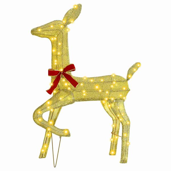 vidaXL Rodina sobov 3 pcs Teplá biela 68 x 26 x 127 cm látka