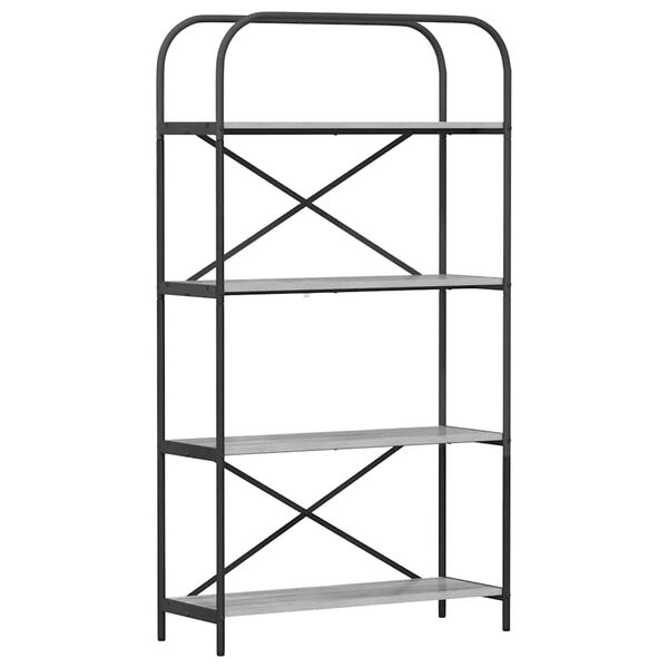 vidaXL Reg&aacute;l na knihy Siv&yacute; Sonoma 80 x 30 x 146 cm Kompozitn&eacute; drevo