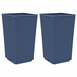 vidaXL Z&aacute;hradn&eacute; kvetin&aacute;če 2 ks, modrosiv&eacute; 32,5x32,5x57 cm, PP