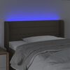 vidaXL Čelo postele s LED sivohnedé 93x16x78/88 cm látka