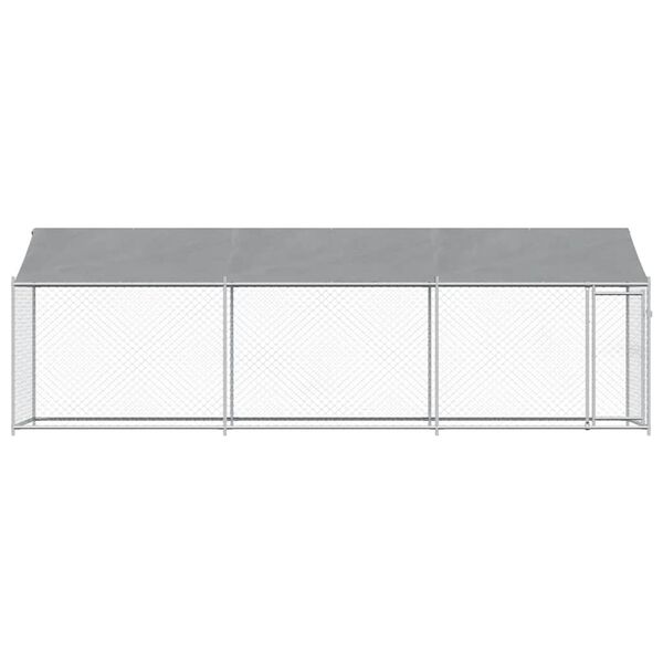 vidaXL Klietka pre psa so strechou a dverami sivá 6x2x2 m pozink. oceľ