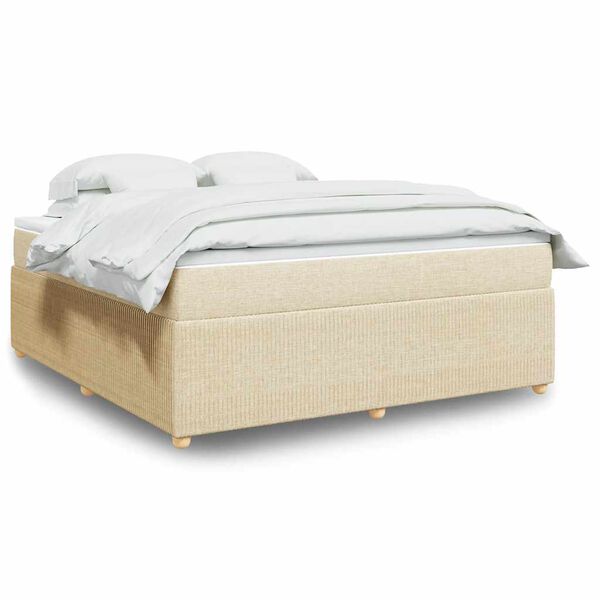 vidaXL Posteľn&yacute; r&aacute;m boxspring s matracom kr&eacute;mov&yacute; 180x200 cm l&aacute;tka