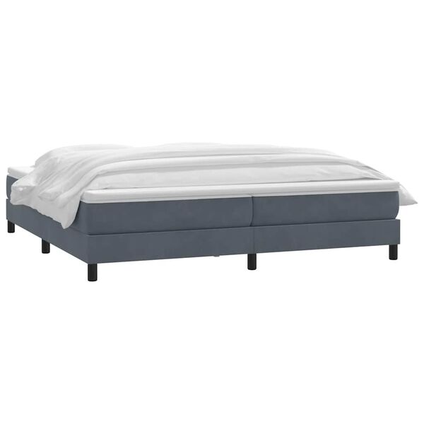 vidaXL Posteľn&yacute; r&aacute;m boxspring s matracom tmavosiv&yacute; 180x210 cm zamat