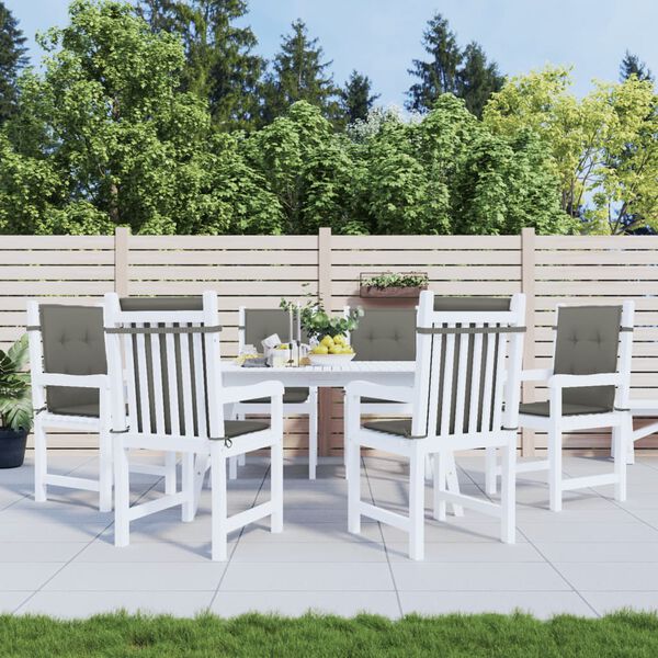 vidaXL Vankúše na stoličky 6 ks tmavosivá melanž 100x50x4 cm látka